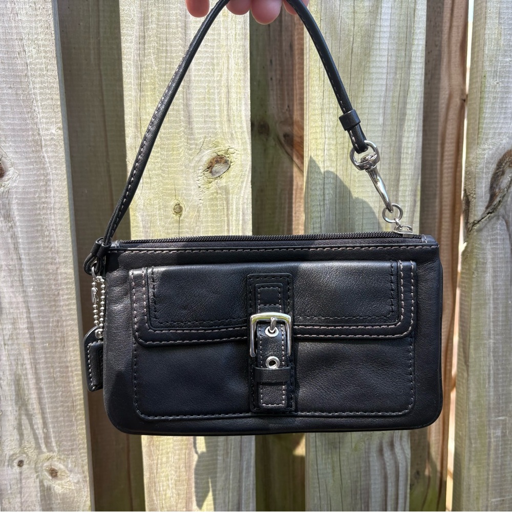 Coach SoHo Black Leather Wristlet